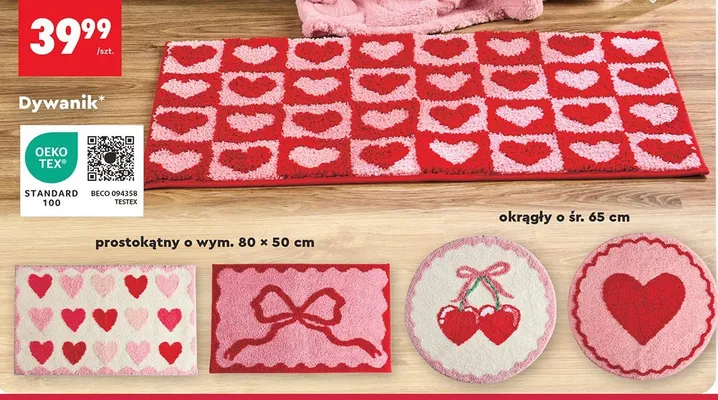 Dywanik prostokątny 80 × 50 cm promocja w Biedronka