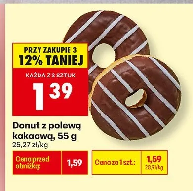 Donut z polewą kakaową Biedronka promocja w Biedronka