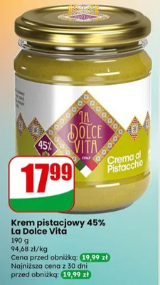 Krem pistacjowy 45% promocja w Dino