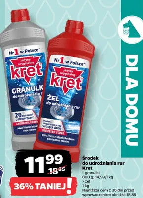 Żel do udrażniania rur Kret promocja w Netto