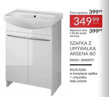Szafka z umywalką ARSENA 60 Abra Meble promocja w Abra Meble