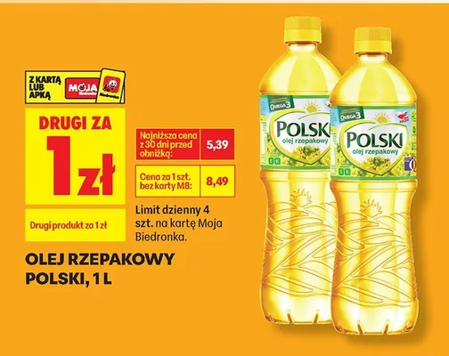 Olej rzepakowy, 1 L Polski promocja w Biedronka