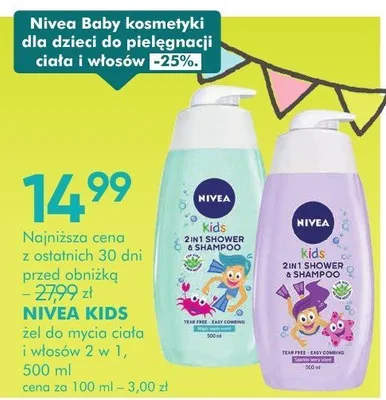 Żel do mycia ciała i włosów 2 w 1 NIVEA KIDS promocja w Super-Pharm