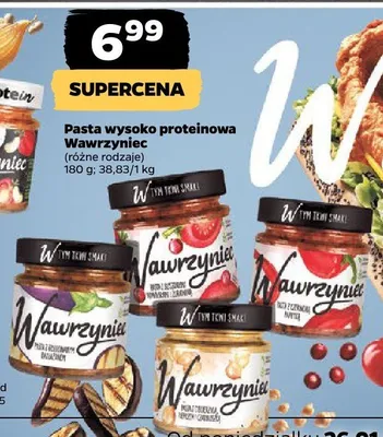 Pasta wysoko proteinowa (różne rodzaje) 180 g Wawrzyniec promocja w Netto