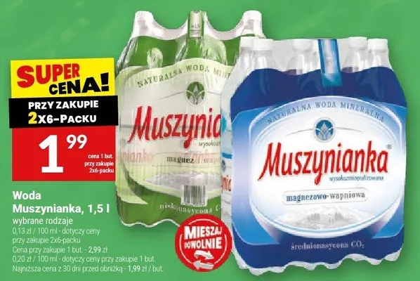 Woda Muszynianka, 1,5 l promocja w Twój Market