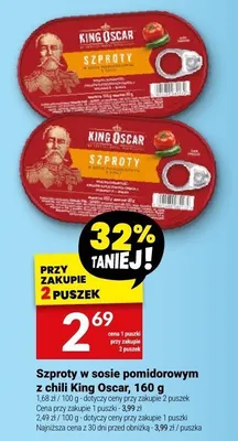 Szproty w sosie pomidorowym z chili King Oscar, 160 g promocja w Twój Market