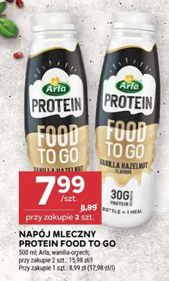 Napój mleczny Protein Food to Go Arla wanilia & orzech laskowy/wanilia promocja w Stokrotka