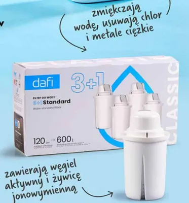 Zestaw 4 wkładów Unimax Standard do dzbanka filtrującego promocja w Biedronka