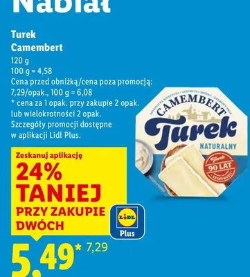 Ser Camembert naturalny promocja w Lidl