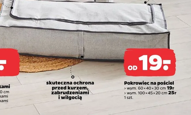 Pokrowiec na pościel 100×45×20 cm promocja w Netto