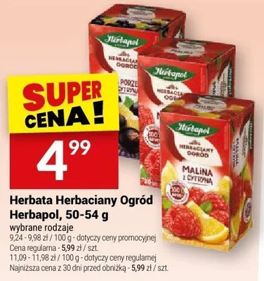 Herbata Herbaciany Ogród Herbapol, 50-54 g promocja w Twój Market
