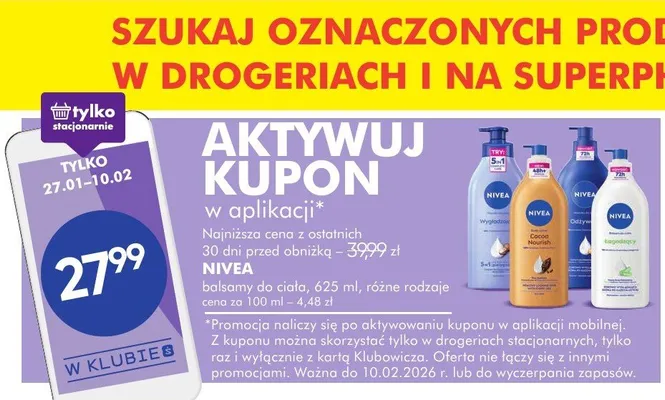 Balsam do ciała Nivea promocja w Super-Pharm
