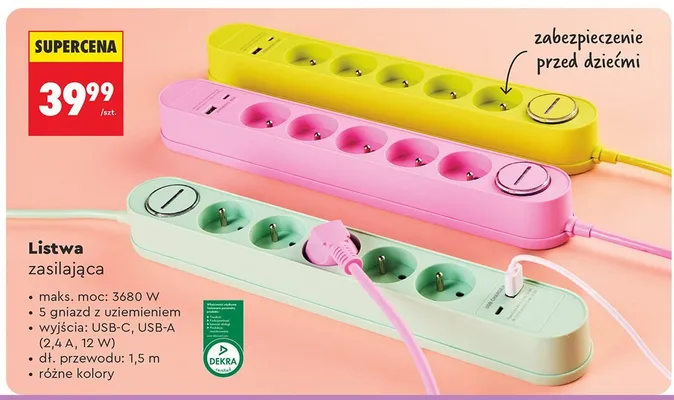 Listwa zasilająca promocja w Biedronka