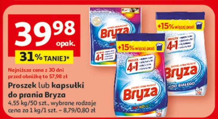 Proszek lub kapsułki do prania Bryza promocja w Auchan