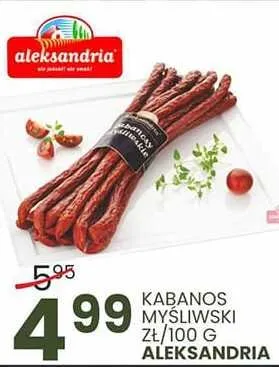 Kabanos myśliwski zł/100g Aleksandria promocja w Wafelek