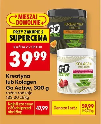 Kreatyna 300 g, różne rodzaje Go Active promocja w Biedronka