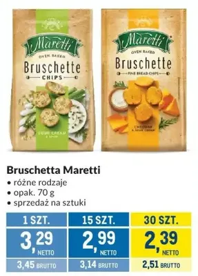 Bruschetta Maretti różne rodzaje promocja w Makro