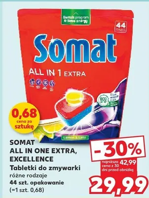 Tabletki do zmywarki ALL IN ONE EXTRA, EXCELLENCE różne rodzaje Somat promocja w Kaufland