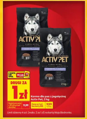 Karma dla psa z jagnięciną, 2 kg promocja w Biedronka
