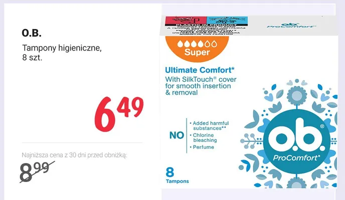 Tampony higieniczne 8 szt. promocja w Rossmann