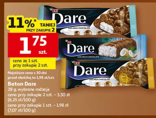 Baton Dare, różne rodzaje promocja w Auchan