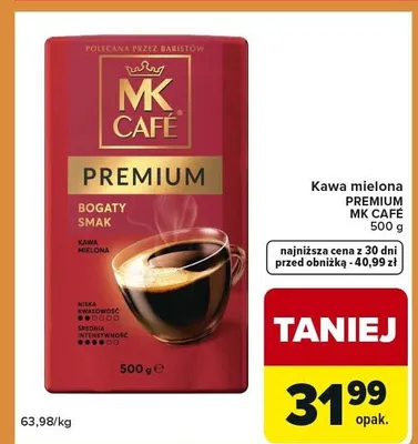 Kawa mielona PREMIUM MK CAFÉ MK Café promocja w Carrefour Express