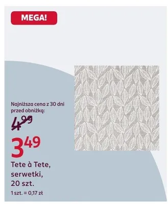 Serwetki, 20 szt. Tete à Tete promocja w Rossmann