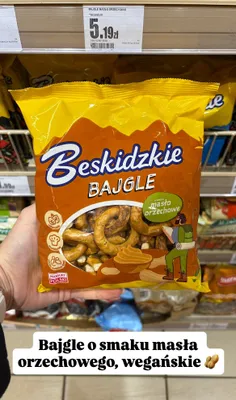 Bajgle o smaku masła orzechowego, wegańskie 200 g promocja w Intermarche