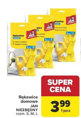 Rękawice domowe rozmiar S, M, L Jan Niezbędny promocja w Carrefour