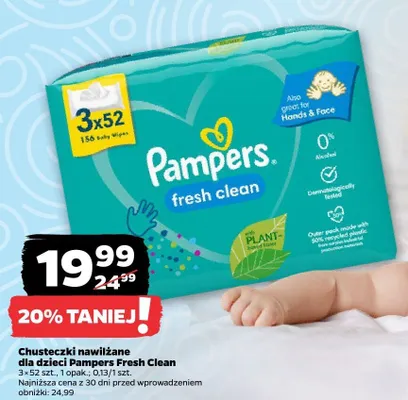 Chusteczki nawilżane dla dzieci Fresh Clean promocja w Netto