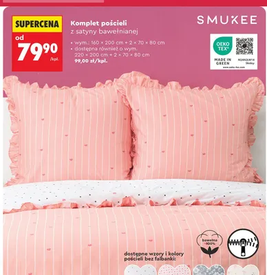 Komplet pościeli z satyny bawełnianej 160x200 cm  promocja w Biedronka