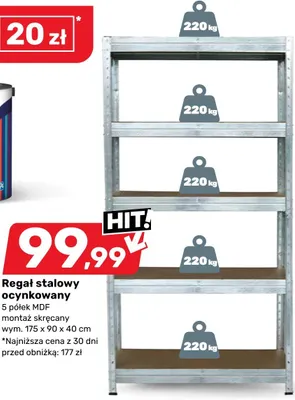 Regał stalowy ocynkowany Bricomarche promocja