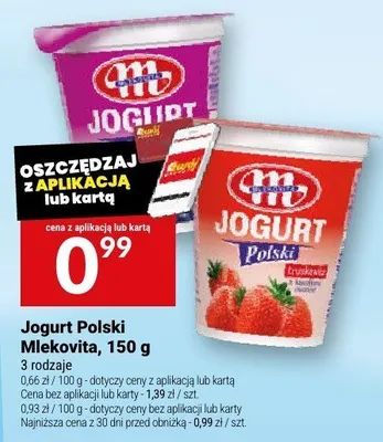 Jogurt Polski Mlekovita, 150 g promocja w Twój Market
