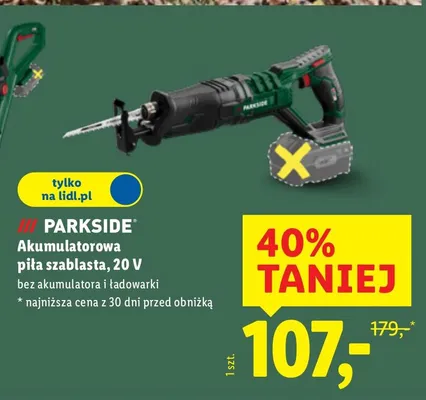 Akumulatorowa piła szablasta 20 V promocja w Lidl