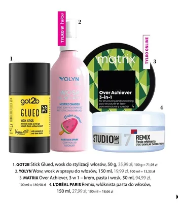 Wosk YOLYN Wow w sprayu do włosów 150ml promocja w Hebe