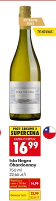 Wino Isla Negra Chardonnay wytrawne białe 750 ml promocja w Biedronka