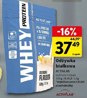 Odżywka białkowa, wybrane rodzaje ACTIVLAB promocja w Intermarche