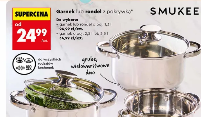Garnek z pokrywką 2,5 l lub 3,5 l promocja w Biedronka