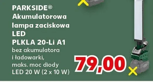 Lampa zaciskowa LED akumulatorowa PLKLA 20-Li A1 Parkside promocja w Kaufland