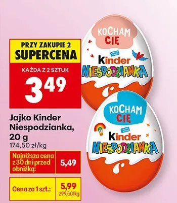 Jajko niespodzianka świąteczne Kinder niespodzianka promocja w Biedronka