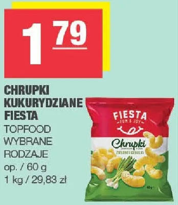 Chrupki kukurydziane Fiesta Topfood wybrane rodzaje promocja w SPAR