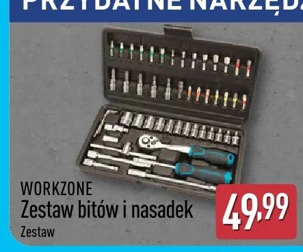 Zestaw bitów i nasadek WORKZONE promocja w Aldi