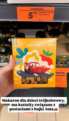 Makaron dla dzieci trójkolorowy 250g promocja w Biedronka