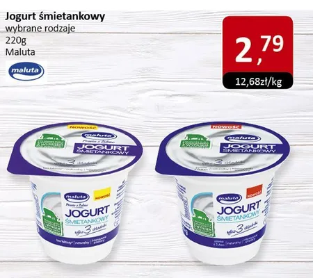 Jogurt śmietankowy wybrane rodzaje 220g Maluta promocja w Market Point