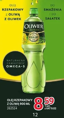 Olej rzepakowy z oliwą z oliwek Oliwier 900 ml promocja w Selgros