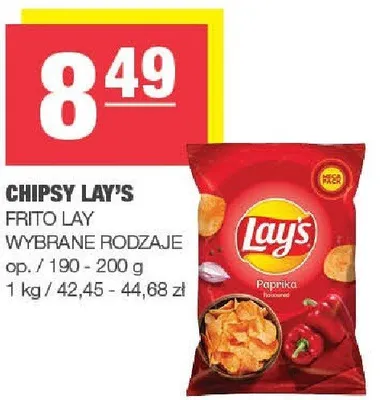 Chipsy Lay's Frito Lay wybrane rodzaje promocja w SPAR