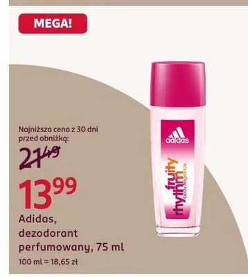 Dezodorant perfumowany 75 ml Adidas promocja w Rossmann