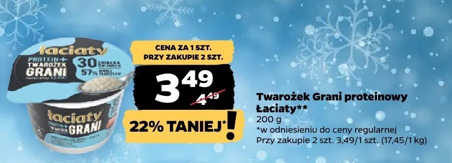 Twarożek Grani proteinowy Łaciaty** 200 g promocja w Netto