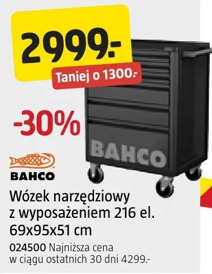 Wózek narzędziowy z wyposażeniem 216 el. 69x95x51 cm Bahco promocja w Jula