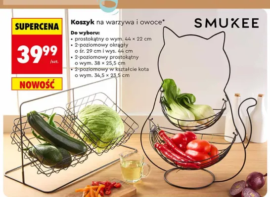 Koszyk na warzywa i owoce, różne rodzaje promocja w Biedronka